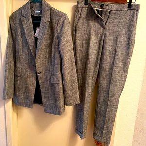 White House Black Market Textured Pant Suit - Blazer and 2 Trousers (3 Pieces)
